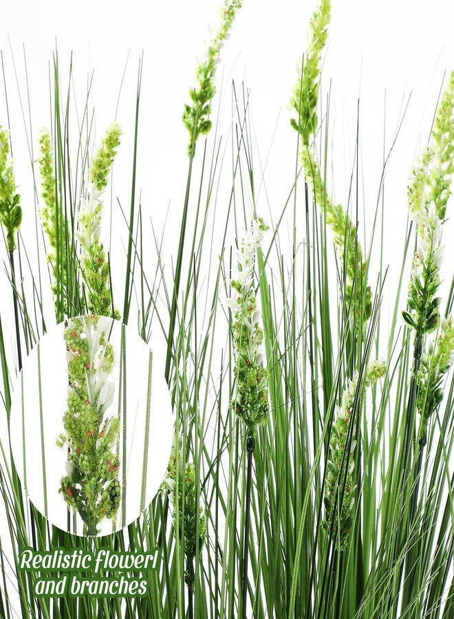 Solsew 12 Pcs Fake Tall Onion Grass 27'' Artificial Grass Plant UV Resistant Greenery Shrubs Bushes Green Faux Wheat Grass for Garden Home Porch Window Office Indoor Outdoor Decorations - Image 3